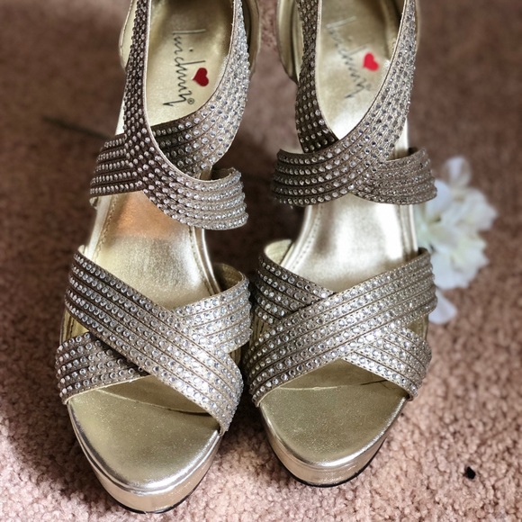 Sexy, zigzag rhinestones high heels - Picture 2 of 5